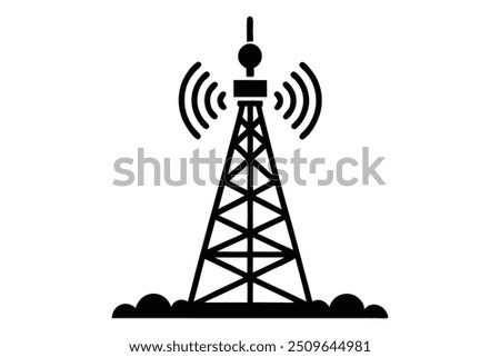 5G Tower Vector Illustration, Wireless Communication, Technology Clipart