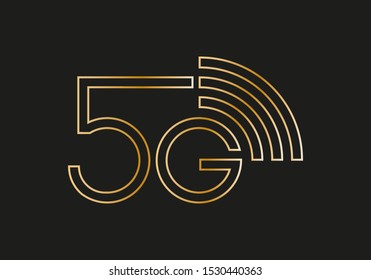 5G  vector icon,  5th generation of cellular network technology. Enables Internet of Things.