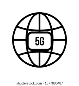 5G Vector Icon. 5th Generation Wireless Internet Network Connection Information Technology Illustration. Mobile devices telecommunication business web networking. Vector sign