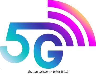 5G-Vektorillustration-Icon, 5. Generation der zellulären Netzwerktechnologie. Aktiviert das Internet der Dinge.