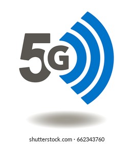 5G Vector Icon. 5th Generation Wireless Internet Network Connection Information Technology Illustration. Mobile devices telecommunication business web networking.