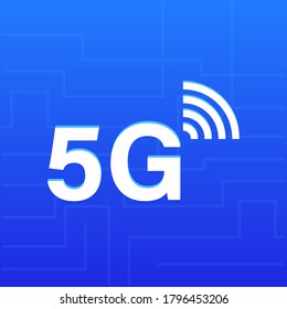 5G Vector Icon , 5G internet Connection icon vector , 5th Generation Wireless Internet Network Connection Information Technology Illustration