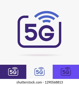 5G vector icons set isolated on background - new mobile communication technology and smartphone network symbol for website, ui, mobile app. 10 eps