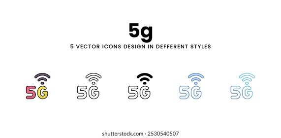 Conjunto de iconos vectoriales 5g Ilustración de stock
