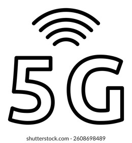 5G Vector Line Icon Design