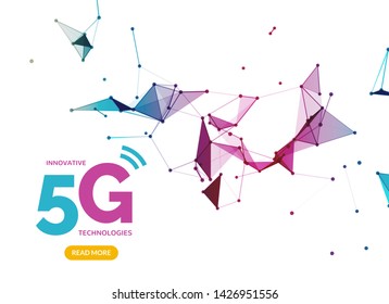 5G vector wifi wireless technology connection, mobile transmission speed. Digital data 5g connection.