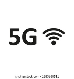Estilo de diseño plano del vector de iconos WIFI de 5G