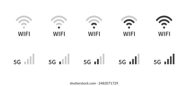5G, wifi icon. Wireless internet network symbol. Sign smartphone connection website vector.