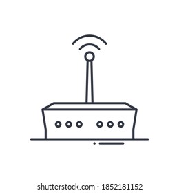 5g wifi router icon, linear isolated illustration, thin line vector, web design sign, outline concept symbol with editable stroke on white background.