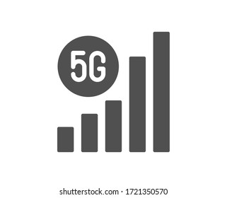 5g wifi signal quality icon. Wireless technology sign. Mobile internet symbol. Classic flat style. Quality design element. Simple 5g wifi icon. Vector