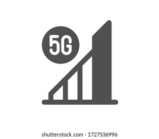 5g wifi signal quality icon. Wireless technology sign. Mobile internet symbol. Classic flat style. Quality design element. Simple 5g wifi icon. Vector