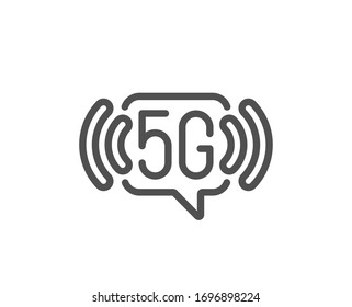 5g wi-fi technology line icon. Wifi wireless network sign. Mobile internet symbol. Quality design element. Editable stroke. Linear style 5g wifi icon. Vector