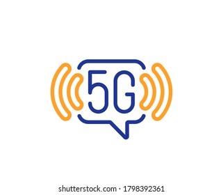 5g wi-fi technology line icon. Wifi wireless network sign. Mobile internet symbol. Colorful thin line outline concept. Linear style 5g wifi icon. Editable stroke. Vector