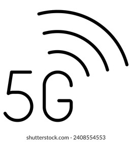5G Wireless icon line vector illustration