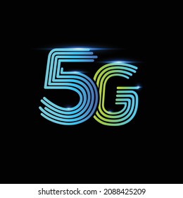 5G wireless internet connection mnemonic symbol vector illustration