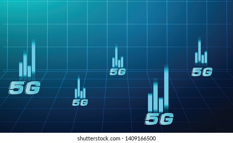 5G wireless internet wifi connection concept. Global network high speed innovation data technology, vector illustration