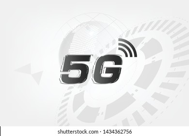 5G wireless internet wifi connection concept. Global network high speed innovation data technology, vector illustration