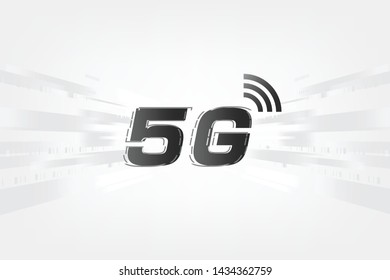 5G wireless internet wifi connection concept. Global network high speed innovation data technology, vector illustration
