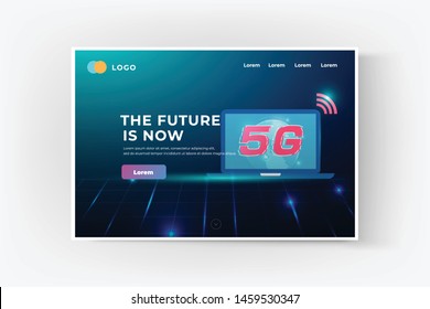5G wireless internet wifi connection concept banner website template background design elements in concept business presentation, vector