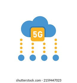 5G wireless internet wifi connection in flat style. Global network vector illustration on isolated background. Hotspot sign business concept.