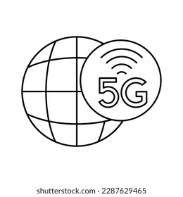 5G wireless internet wifi connection icon