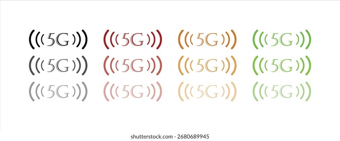 Ícone de rede sem fio 5G com ondas de sinal