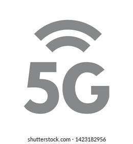 5g wireless network symbol. Fifth generation internet technology icon or sign concept. Isolated on a white background.