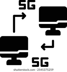 Diseño de icono de glifo de Vector 5G-48