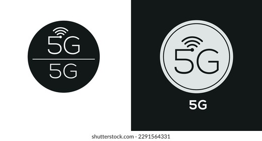 5G_(5th Generation of Cellular Networks) Icon, Vector sign.