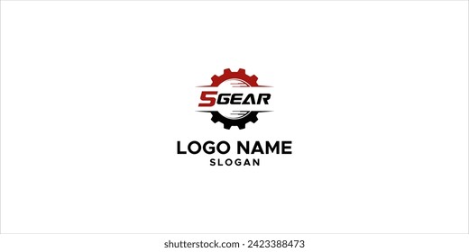 5gear vector logo in red and black