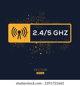 5 Ghz+2,4 Ghz Internet inalámbrico de banda doble, señal de vector.