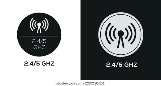 5Ghz+2.4Ghz Dual Band Wireless Internet, Vector sign.