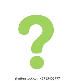 5Grünes Fragezeichen-Symbol für Fragen, Neugier, FAQ, Problemlösung, Hilfe und Informationskonzepte, geeignet für Bildung, UI-Design und Support-Illustrationen