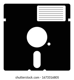 5-inch black floppy disc icon