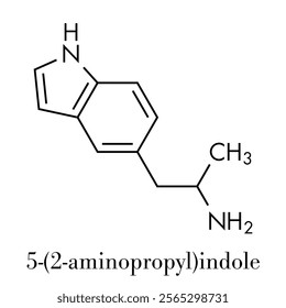 5-IT designer drug molecule. Skeletal formula.