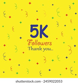 5k followers. achivement of 5k followers. 5k celebration