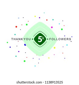 5K Followers Social Media Illustration Concept.