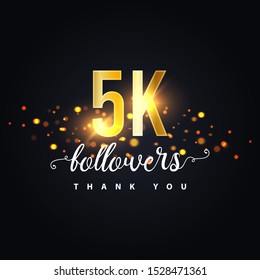 5k Followers thank you design. Vector illustration