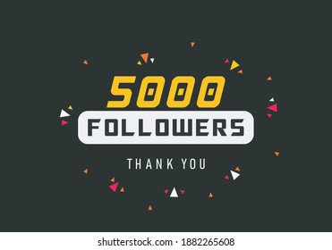 5k followers thank you. thank you 5k followers template. celebration 5k subscribers template for social media. 5000 followers thank you