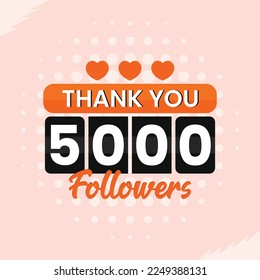 5k followers vector with background