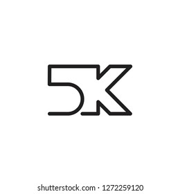 5k letter icon logo vector template