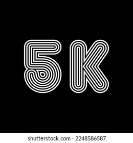 5k Outline Vector Number Symbol