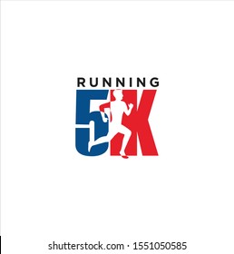 5K Run Logo Design vector Stock symbol .Running logo sport concept  .  running marathon Logo Design Template . 