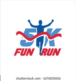 5K Run Logo Design vector Stock symbol .Running logo sport concept . running marathon Logo Design Template. Marathon  Idea logo design inspiration.