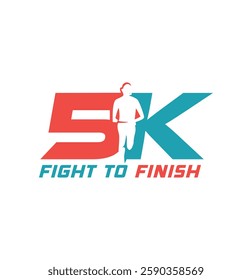 5K Run Logo Design Vector Running Marathon