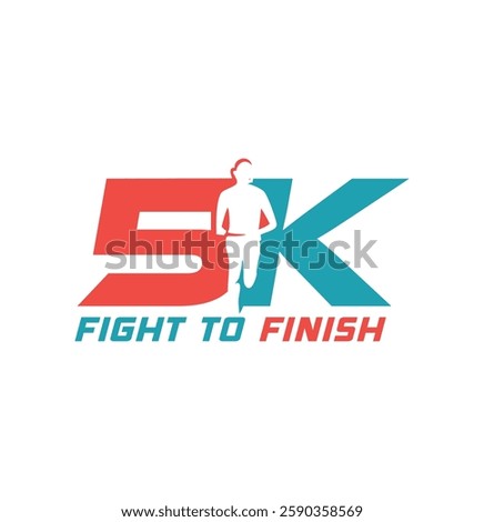 5K Run Logo Design Vector Running Marathon