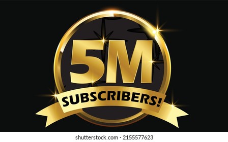 5M subscribers celebration background design. 5 Million subscribers