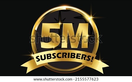 5M subscribers celebration background design. 5 Million subscribers