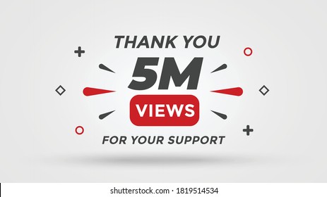 Diseño de fondo de la celebración de 5M views. 5 millones de visitas
