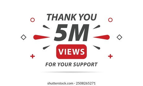 5M views celebration background design. 2 Million views.